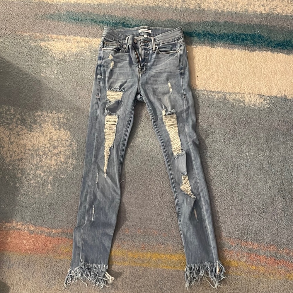 Good American Good Legs Light Wash Ripped Jeans